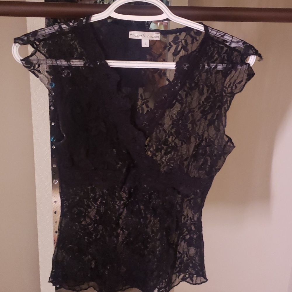 Moa moa black dress shirt